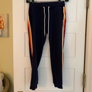 Side stripe rainbow joggers